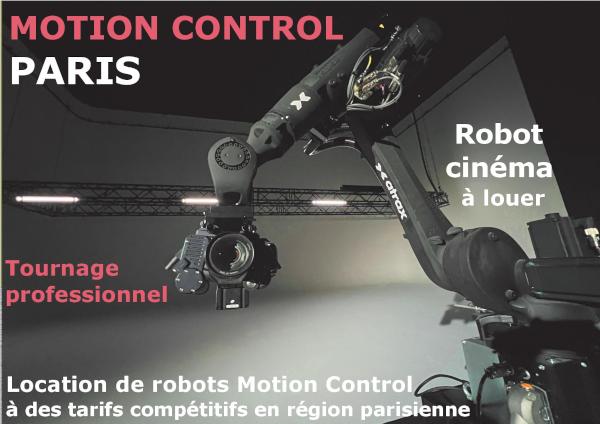 Motion control Paris, robot caméra avec bras robotisé à louer en région parisienne