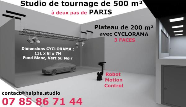 Nouveau studio de tournage avec cyclorama 3 faces et motion contrôle à louer à deux pas de PARIS